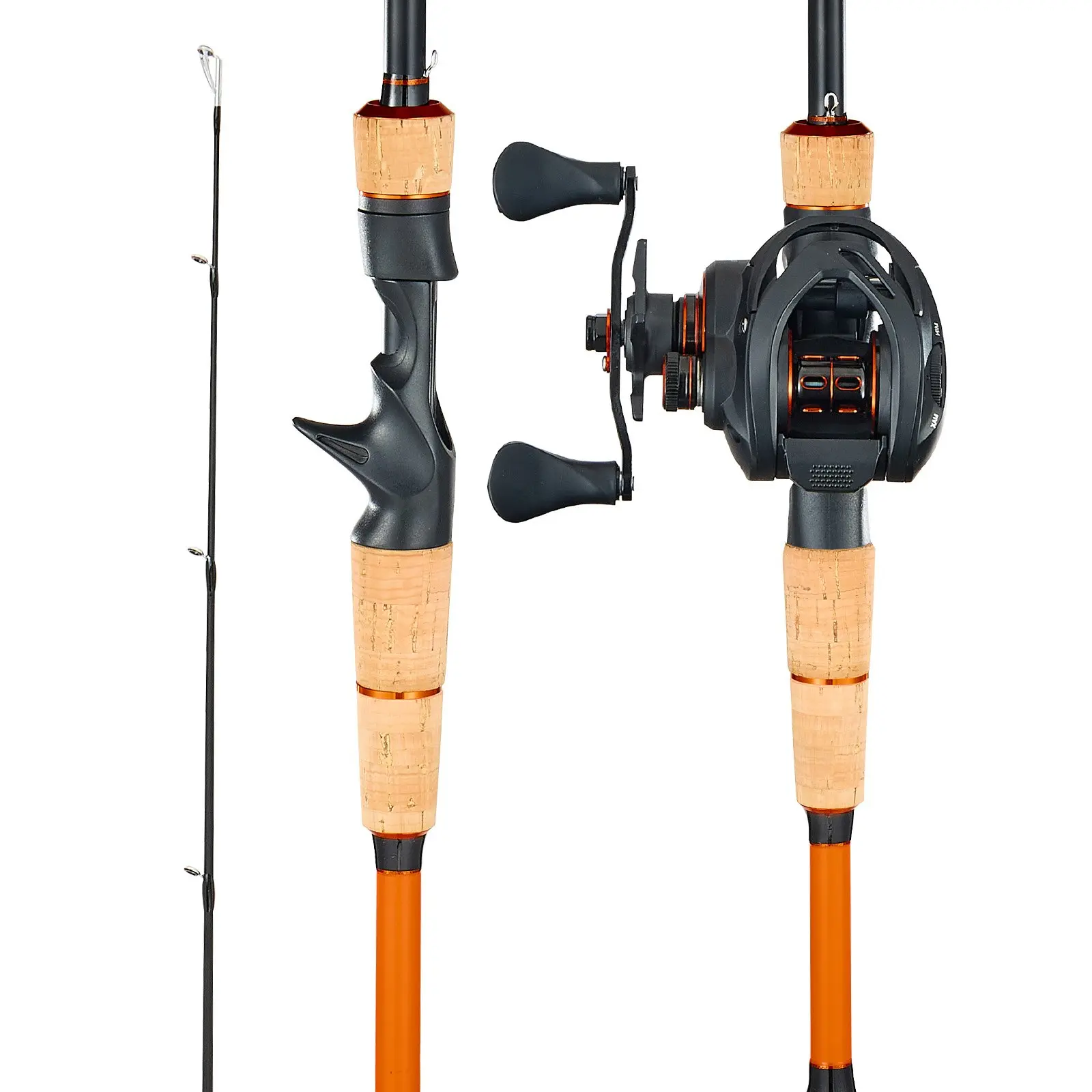 VEVOR IM7 Carbon Fiber Baitcasting Rod and Reel Combo for Bass Fishing, 7+1 BB System, 7.0:1 Gear Ratio, Cork Handle, Stainless Steel Guides with Ceramic Rings, Im7 Combo
