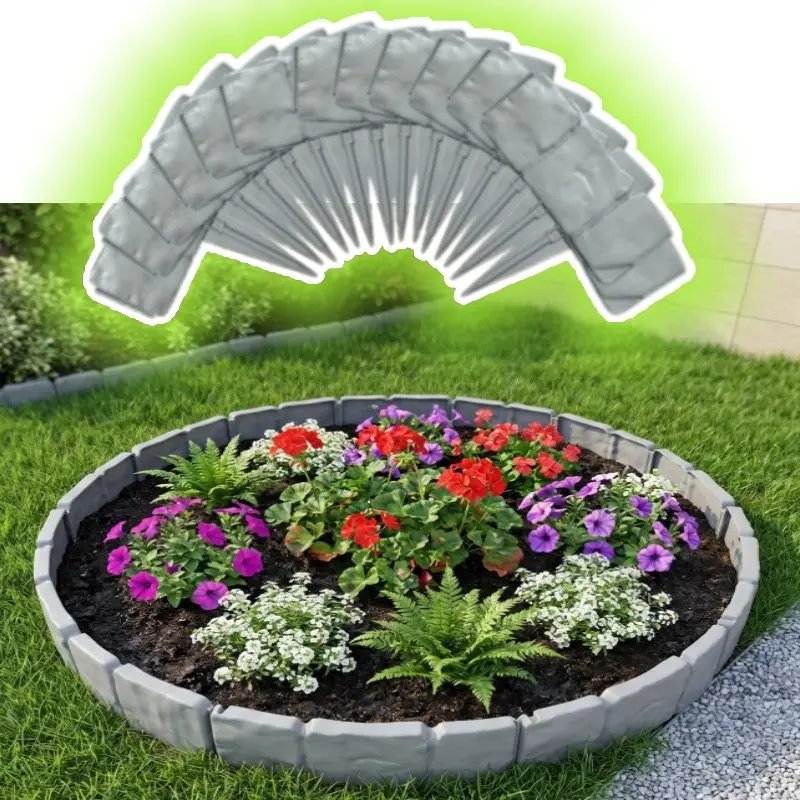 16pcs New Garden Grass Stone Separator Fence, Stronger, No Drilling, No Adhesive, Self-Assembly Fence, Easy Installation, Durable Design, Reliability