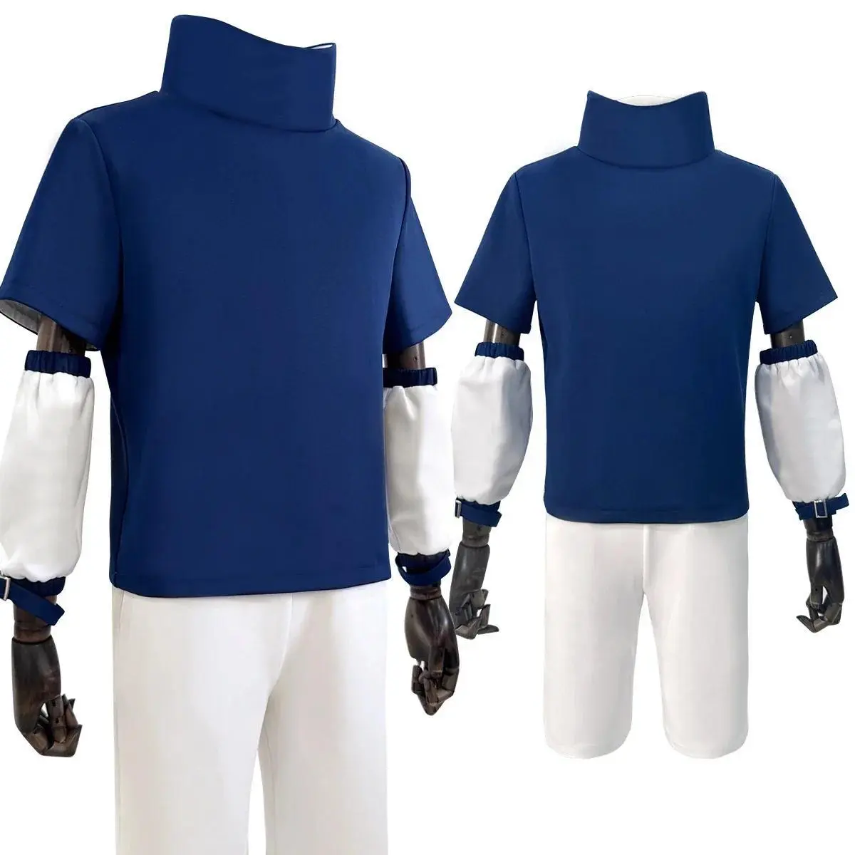 2026 Anime Uchiha Sasuke Cosplay Costume Blue Top White Shorts Cos Convention Adult Version Unisex Halloween Christmas Gift