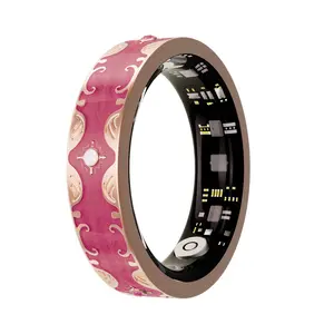 Smart Ring for Women, Elegant Rose Gold Fitness Tracker with Sleep Monitoring, SpO2 Tracking, 128 Sports Modes for Gym Yoga Workout, IP68 Waterproof,Crystal Accents