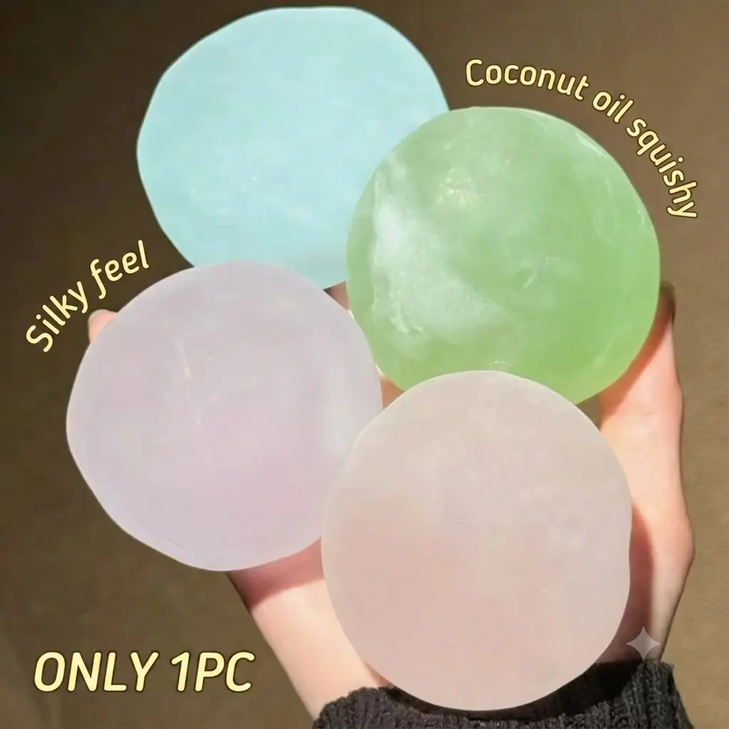Handmade Coconut Oil Snow Mochi Squishy Ball, Moldable, Ultra Soft & Dense Texture, Stress Relief Toy for Men & Women, Soft Squeeze Squishies