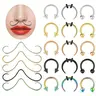 Mustache Septum Ring, 16 Gauge Stainless Steel Septum Jewelry, Plated Precious Metal, All Seasons Party Accessory, Septum Piercing Pincher, Septum Pierced Ring, Piercings Jewelry
