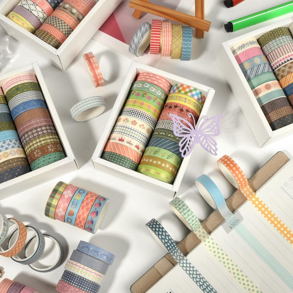 Cartoon Tape Box Set, 20 Rolls Handbook Washi Tape, DIY Decorative Tape for Scrapbooking, Gift Wrapping, Journal Making, Handmade Crafts, Crafts Kit, Scrapbook Materials