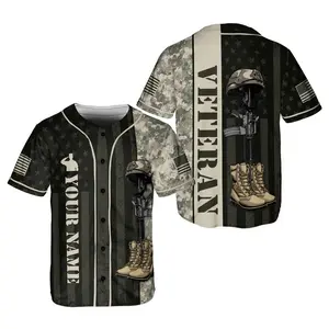 Camouflage Split USA Flag Veteran Graphic Baseball Jersey, Dark Military Style Button Up Short Sleeve Shirt, Unisex Patriotic Memorial Casual Top For Men Women#TikTokMadeMeBuyIt#Veteran Baseball Jersey#MilitaryPatrioticShirt#AmericanFlagTop