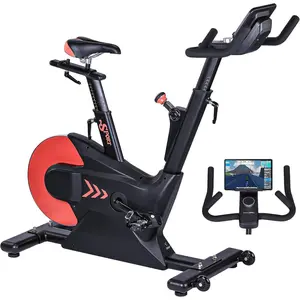 Black FridayGARVEE Smart Electromagnetic Indoor Exercise Bike with App Control, Rear Flywheel, iPad Mount, Comfortable Seat Cushion, and Shuttle Knob for Effective Home Workouts