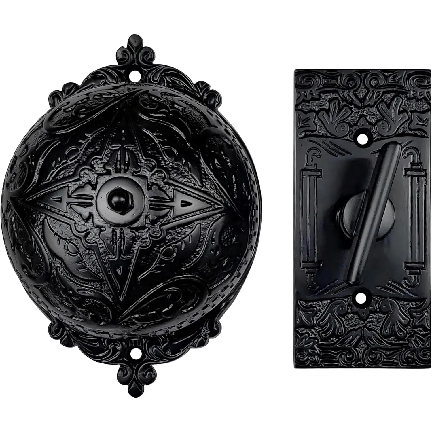Solid Brass Victorian Twist Doorbell, Mechanical Chime, Manual Hand-Turn  Doorbell, Decorative Classic Design, No Wiring, Easy DIY Installation, Black  Coat Finish