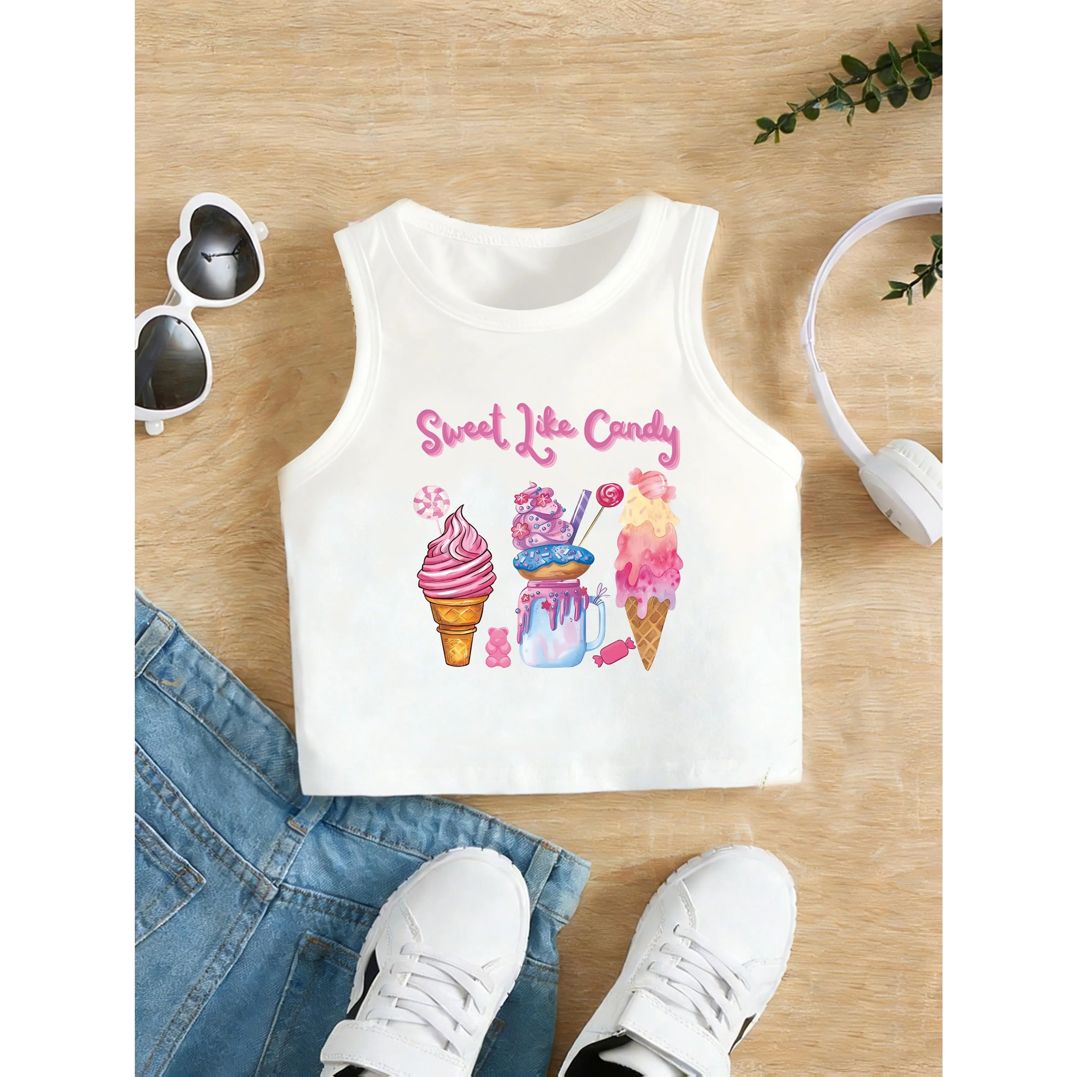 Send Fashionable Casual Trendy Print Summer Girl Vest