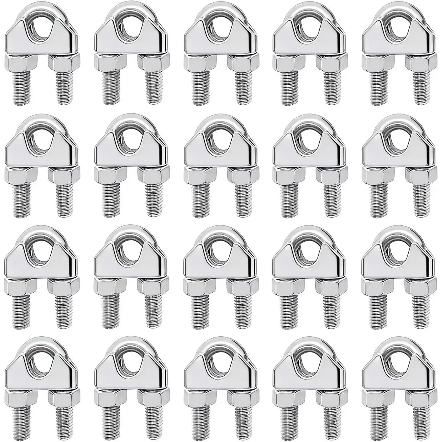 M8 Wire Rope Clamp 304 Stainless Steel 5/16" Wire Rope  Clip Clamp (20Pack)