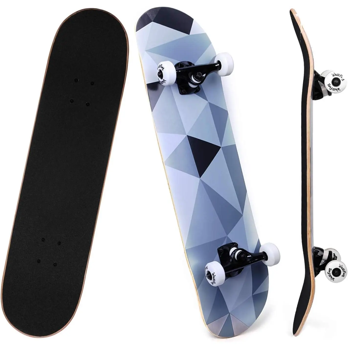 Skateboards for Beginners, Complete Skateboard 31 x 7.88, 7 Layer Canadian Maple Double Kick Concave Standard and Tricks Skateboards for Kids and Beginners