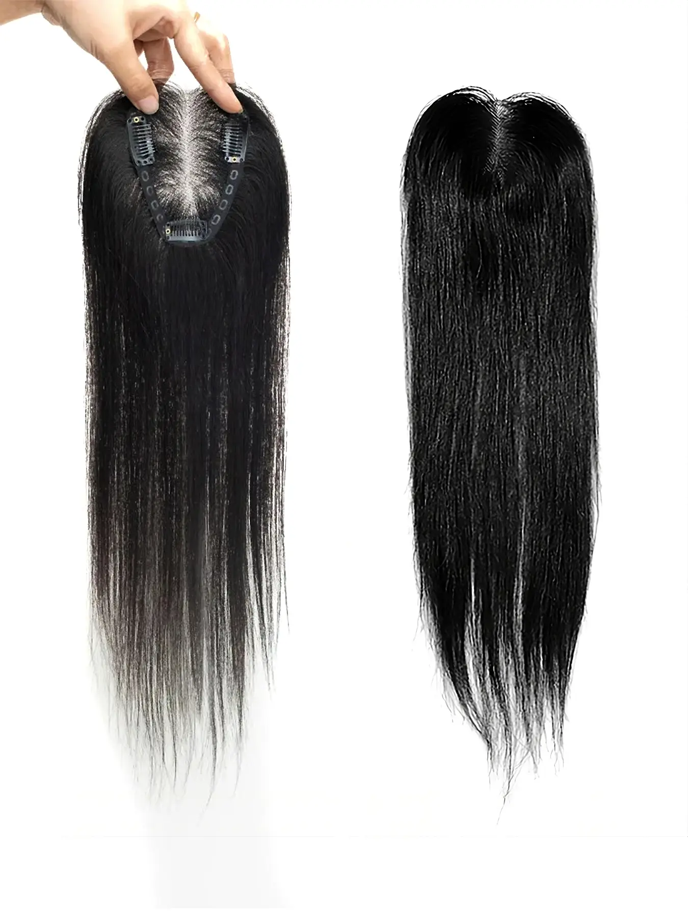 100% Real Human Hair Wig Topper, Natural Looking Hair, Medium Length 16-18 Inches, Lightweight Breathable Lace, Handmade 3x4 Area, Suitable for Women