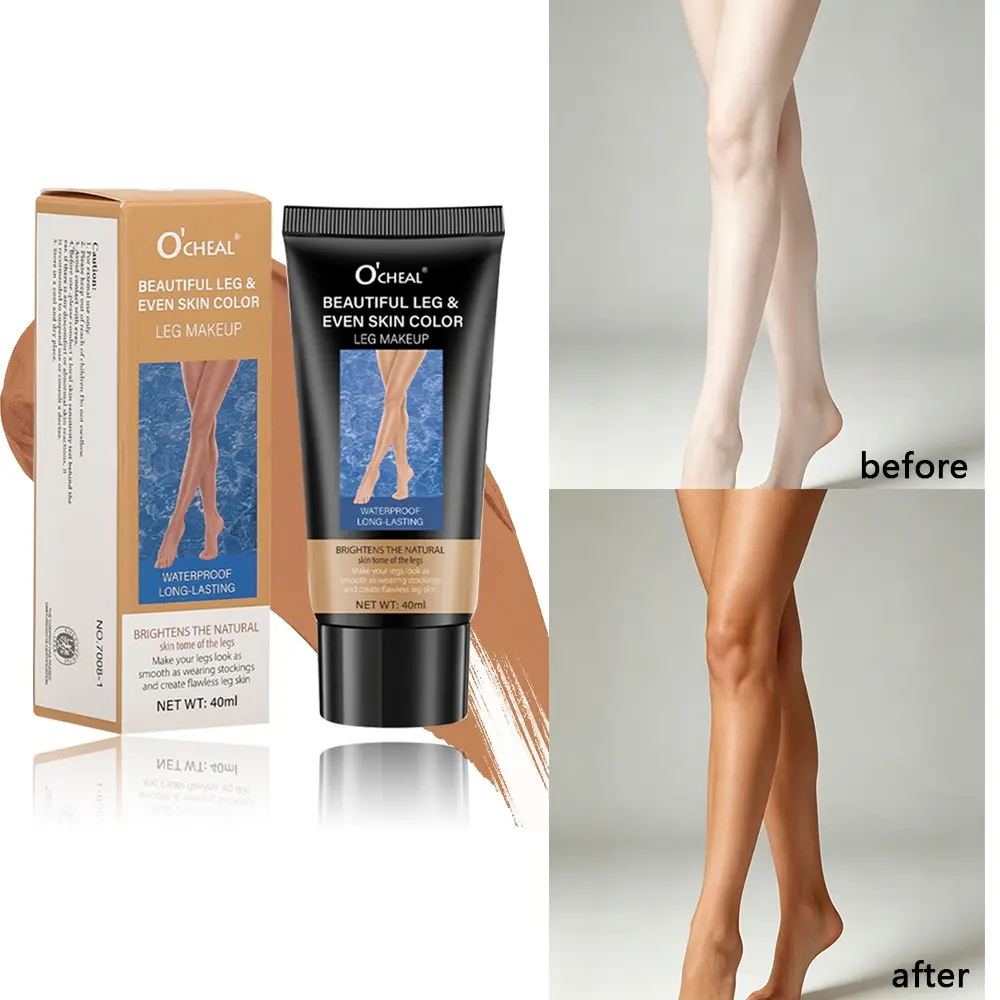 Leg Makeup Body Foundation Cream, Waterproof Long Lasting Leg Tint Cover Veins Scars, Even Skin Tone Body Concealer Self Tanner Lotion for Legs, 3 Shades