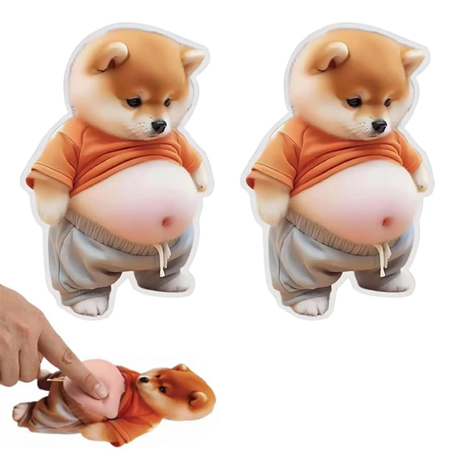 Shiba Inu 3D Door Sticker, Anti-Collision Plush Dog Stress Relief Toy, Fun Home Decor, Cute Compression Therapy Accessory