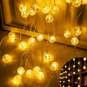 Hanging LED Bubble String Lights, Powered by USB, 8 Lighting Modes, Outdoor Decorative Light Strings, for Festive Lighting, Suitable for Home, Backyard, Gazebo, Balcony, Decoration, for Anniversaries, Mother's Day, Graduation Season Decoration.