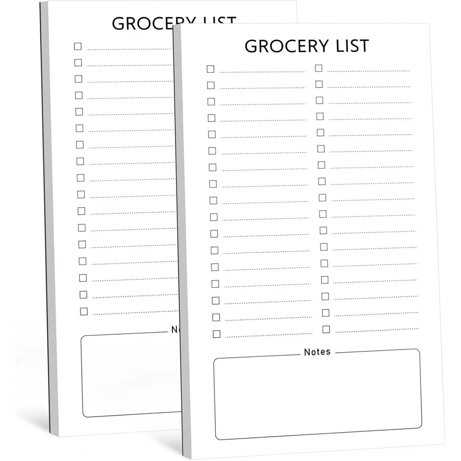 Grocery List Magnet Pads for Fridge, 2 Pack Magnetic Notepads for Refrigerator, Full Magnet Back Shopping List Notepads, 60 Sheets Per Pad