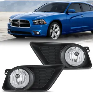 Nilight Fog Lights Assembly Compatible with 2011 2012 2013 2014 Dodge Charger (Not fit SRT8 Models) w/9006 12V 51W Bulbs Clear Lens bumper tahoe suburban