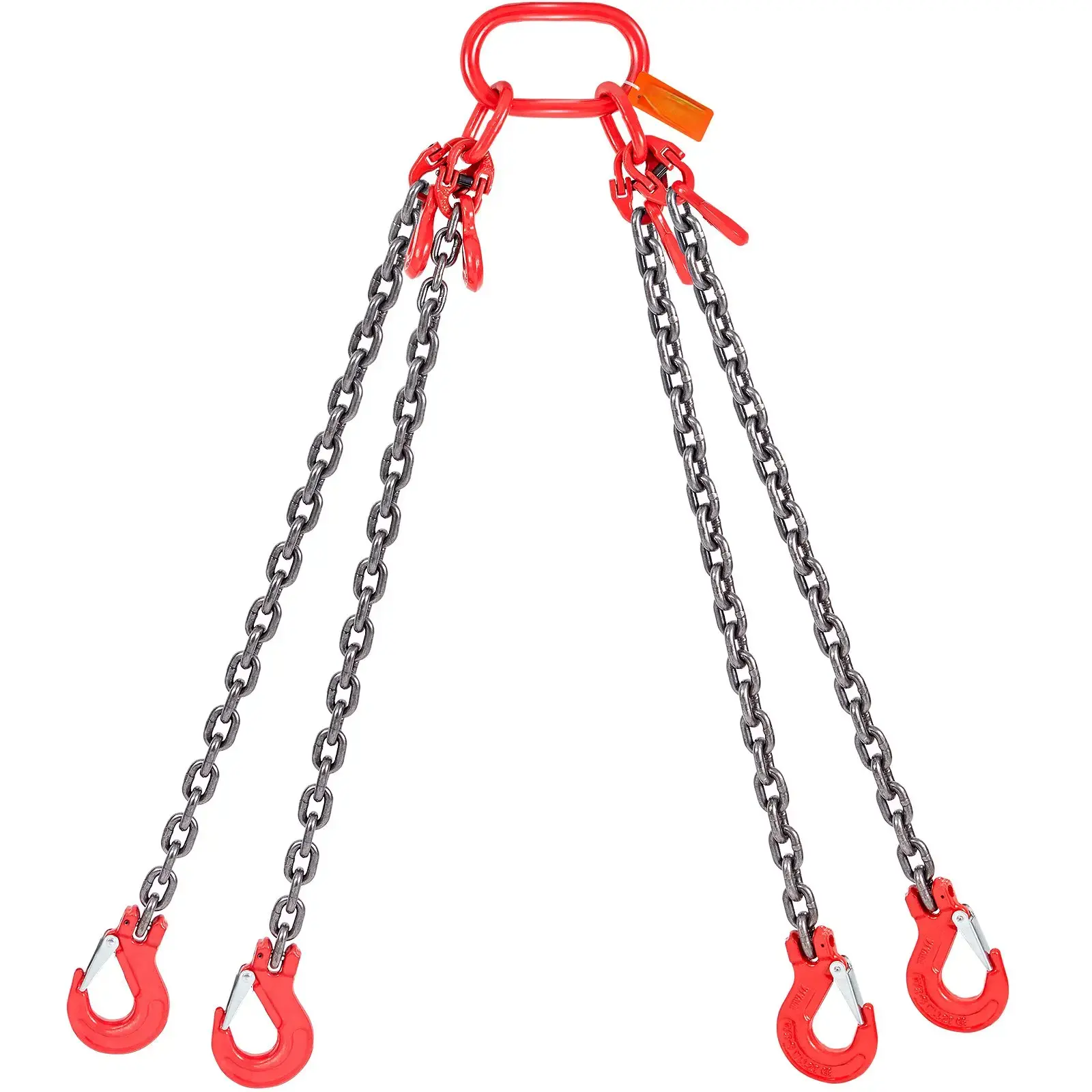 Heavy Duty G80 Manganese Steel Lifting Chain Sling, 11000 lbs Load Capacity, 5/16'' x 5' Size, Grab Hooks, DOT Certified, Blackening Coating, Adjustable Length for Dock, Factory Lifting and Moving Activities