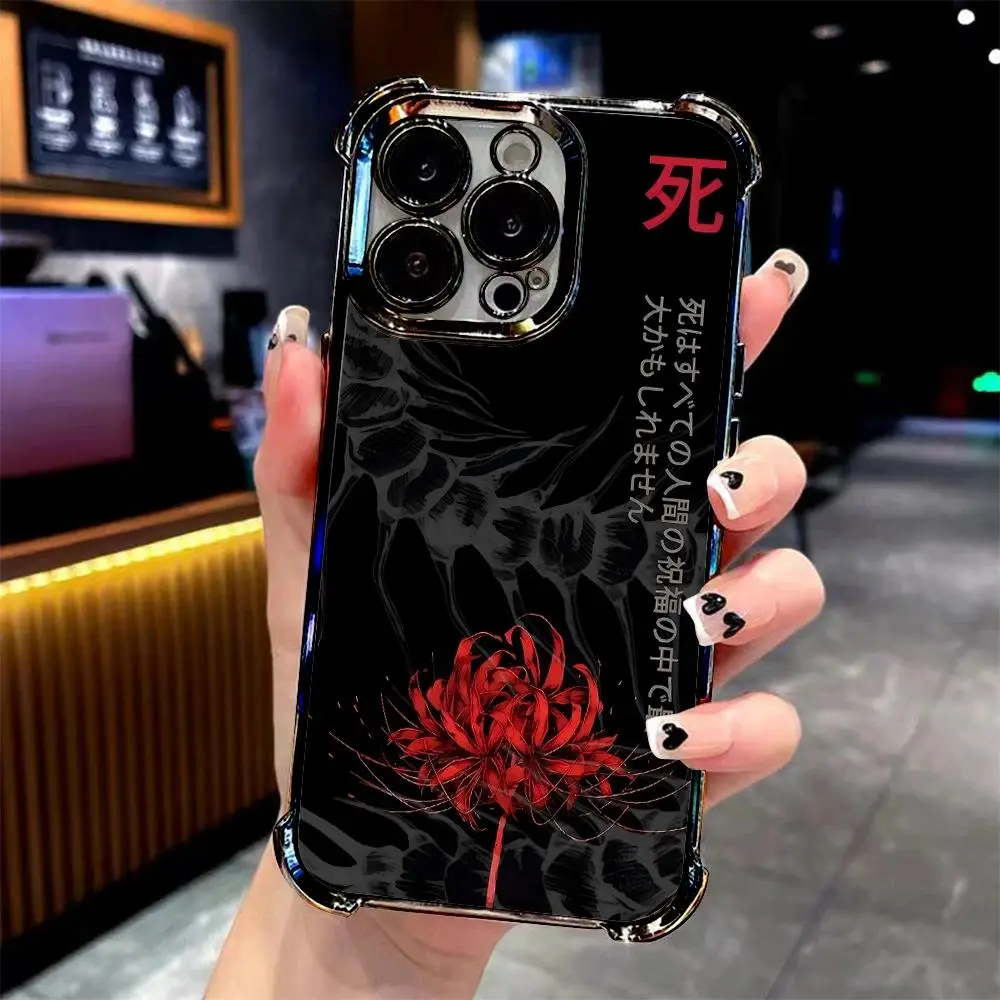 Anime cool Tokyo Ghoul Plating Phone Case For Samsung S25 S24 S23 S22 S21 S20 FE Note20 Edge Plus Ultra 4G 5G Anti Fall Airbag Silicone