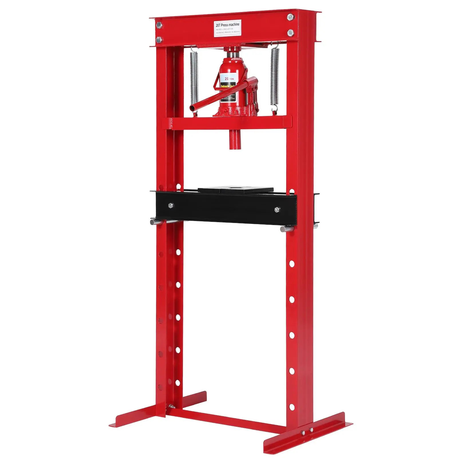 6/12/20 Ton Hydraulic Shop Press, Heavy Duty H-Frame Floor Hydraulic Press Machine with Adjustable Work Table for Pressing Bearings Bushings Gears, Professional Auto Repair Tools for Garage Workshop, Red