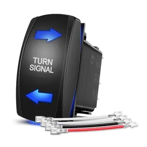 Nilight 4Pin Laser On/Off Turn Signal Rocker Switch Blue