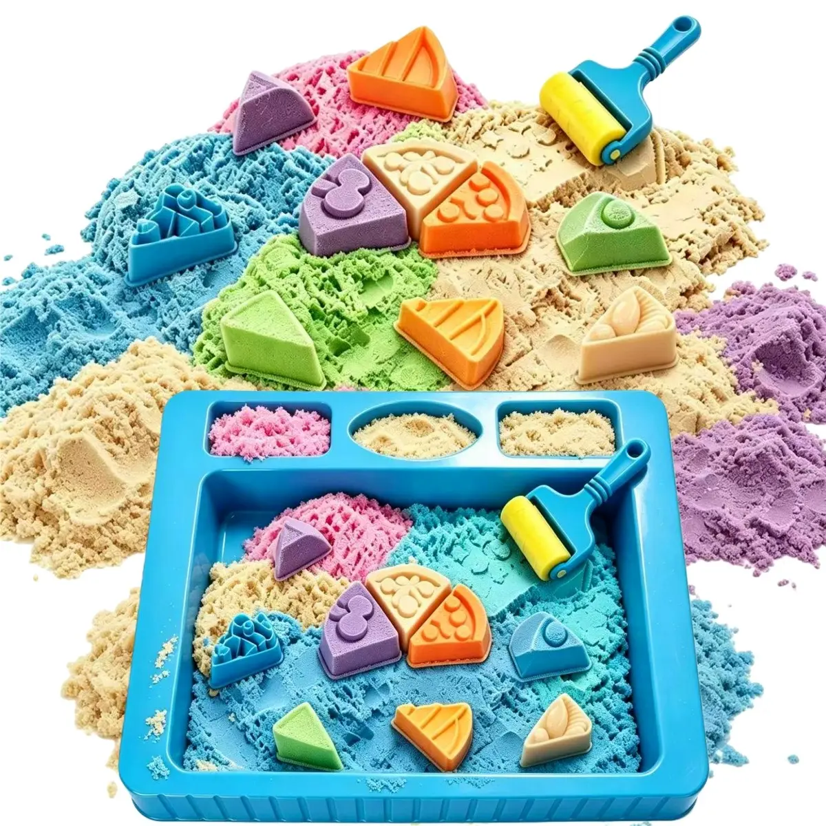 Fun 1000g Soft Magic Sand Set, Sensory Play Toy for Kids Aged 3+, Stress Relief Gift, Ideal for Birthdays & Christmas