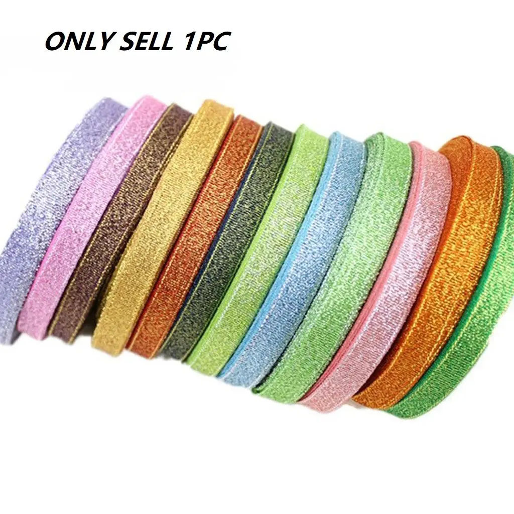 25m Metal Wire Ribbon, 3/8 Inch (10mm) Wedding Decoration, Holiday Party Gift Wrapping Tie, Sparkling Onion Ribbon