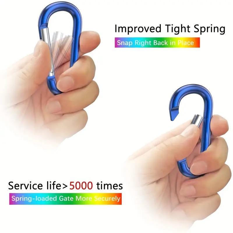 Random Color Carabiner, 10pcs Mini Carabiners Clip Keychain, Aluminum Alloy Spring Buckle for Backpacking, Camping, Hiking, Solocamping, Bikepacking, Glamping, Christmas, Hook Keeper, Christmas Gift