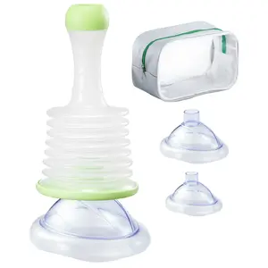 Fathersdaygift VEVOR Choking Rescue Device, Portable Airway Clear Anti Choking Suction Device with 3 Multi-size Masks and 1 Storage Bag, First Aid Kit for Removing Blocked Objects, for Home, School, Travel
