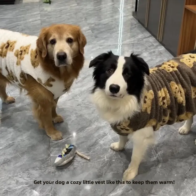 Border Collie Dog Winter Coat Thick Fleece Lined Warm Waterproof Anti-Shedding Jacket for Husky Golden Retriever Labrador Large Breed Dogs Clothing