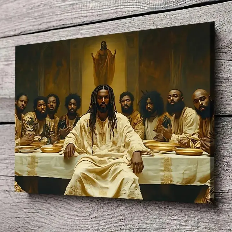 Religious Cross Print Wooden Frame Canvas Painting, Modern Home Decor Wall Art, Living Room Office Room Accessories, Prints, With Frame