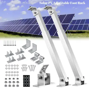 2PACK Solar Panel Photovoltaic Installation Brackets with Adjustable Lifting Brackets & Front/Rear Feet - Heavy-Duty Aluminum Alloy 15°-30° Angle Adjustment