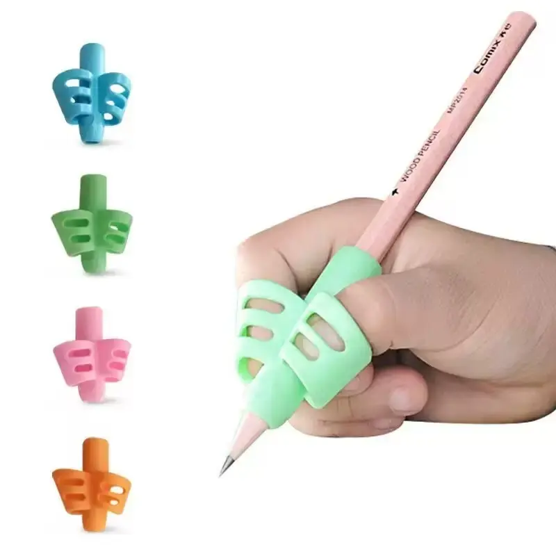 Pencil Grip (5 Counts), Silicone Pencil Grip without Pencil, Writing Aid Tool, Writing Stationery Supplies for Students