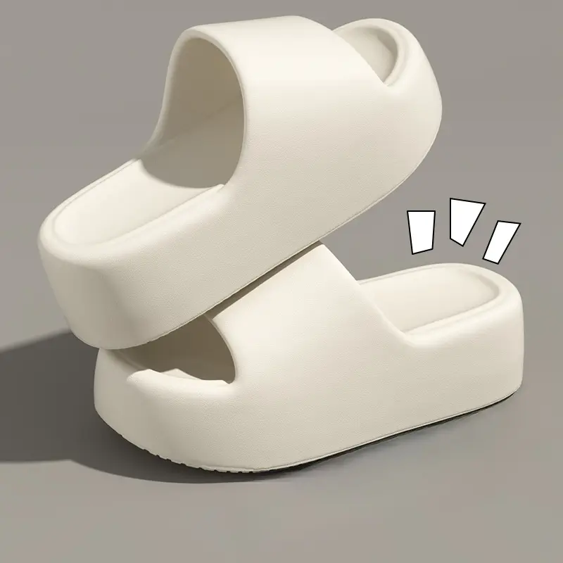Women's Super Soft Platform Slides, Minimalist EVA Foam House Slippers, Odorless Open Toe Sandals for Pool & Beach, Shoe, Footwear
