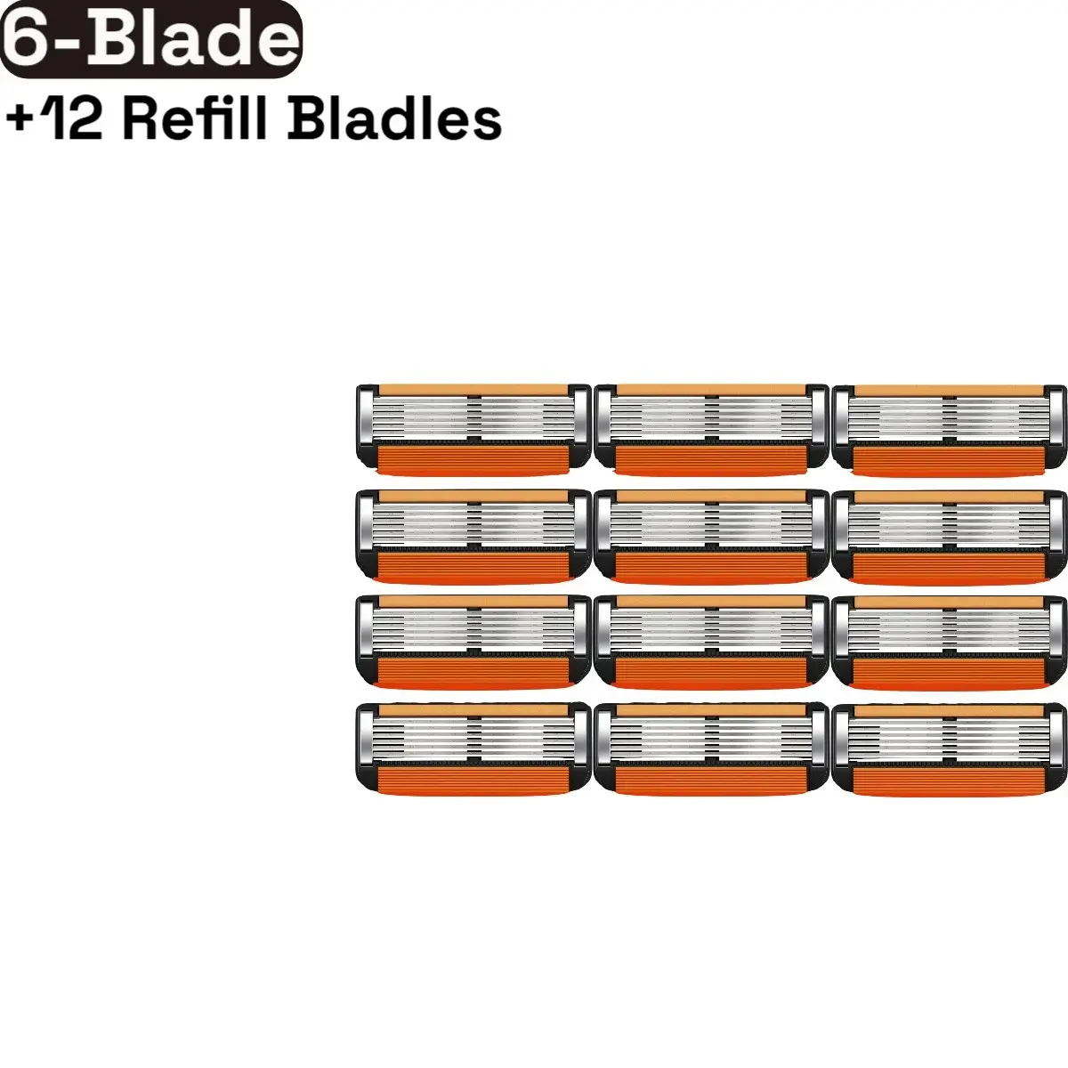 Men's razor set, Men's shaver kit, 6-layer blades, stainless sharp blades with anti-corrosion coating, smooth shaving, durable, essential tool for mens home and travel, refill blades only, direct from factory,General interface.