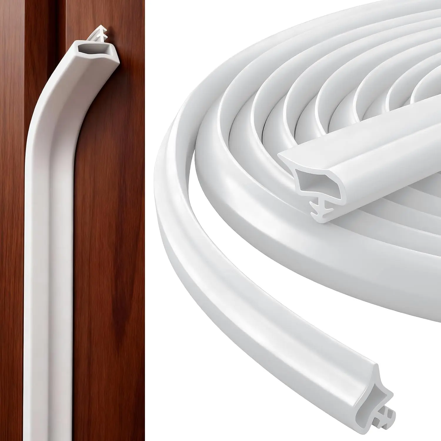 SURUIHK 20M Door Frame Seal for Sound Insulation, White Rubber Door Seal