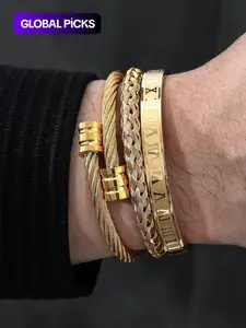 Fashionable Criss Cross Design Bangle for Women & Men, Couple Things, Stainless Steel Jewelry for Party, Daily Clothing Decor, Trendy All-match & Exquisite Jewelry for Birthday Gift, Trendy Stack Bangle