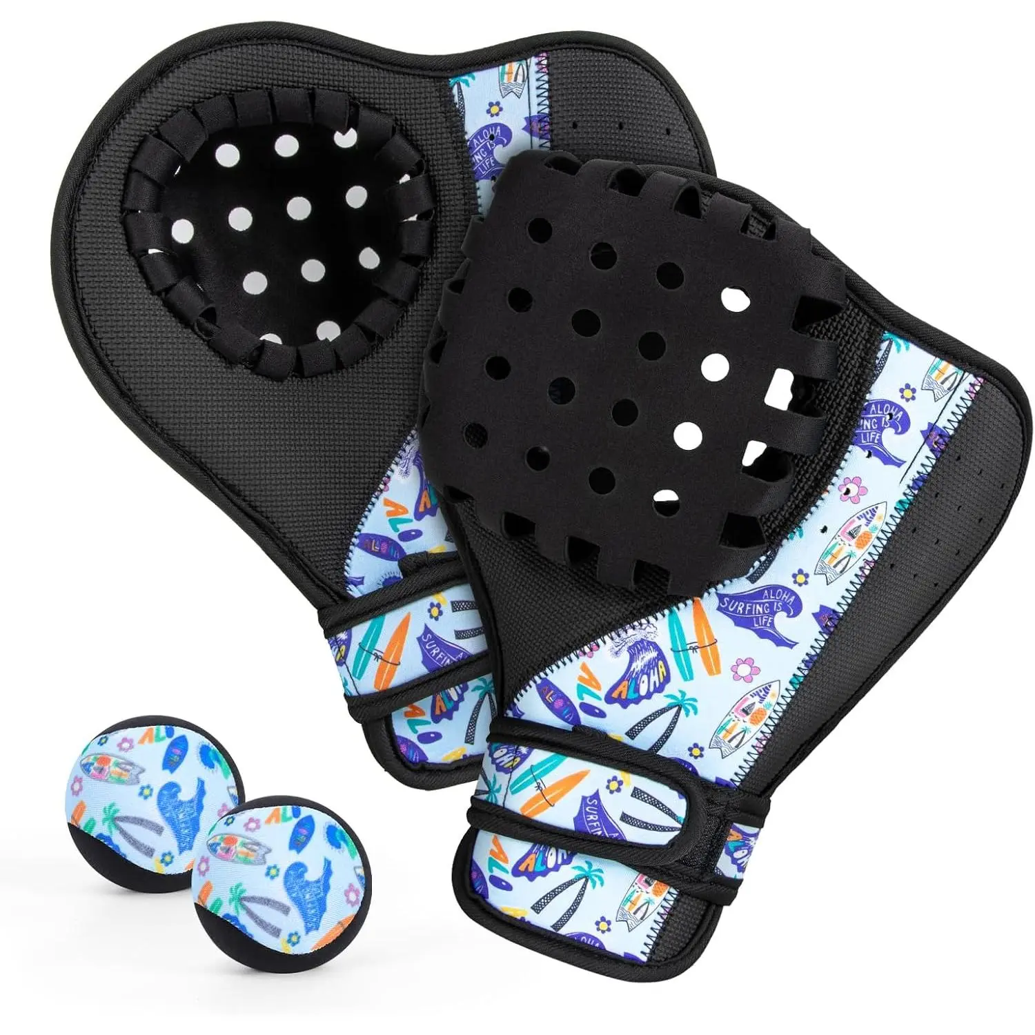 Water Baseball Glove and Ball Set, Pool Baseball Water Gloves with 2 Catch Gloves & 2 Floating Balls, Water Baseball for Youth & Adults, Pool Sports for Beach Baseball Games