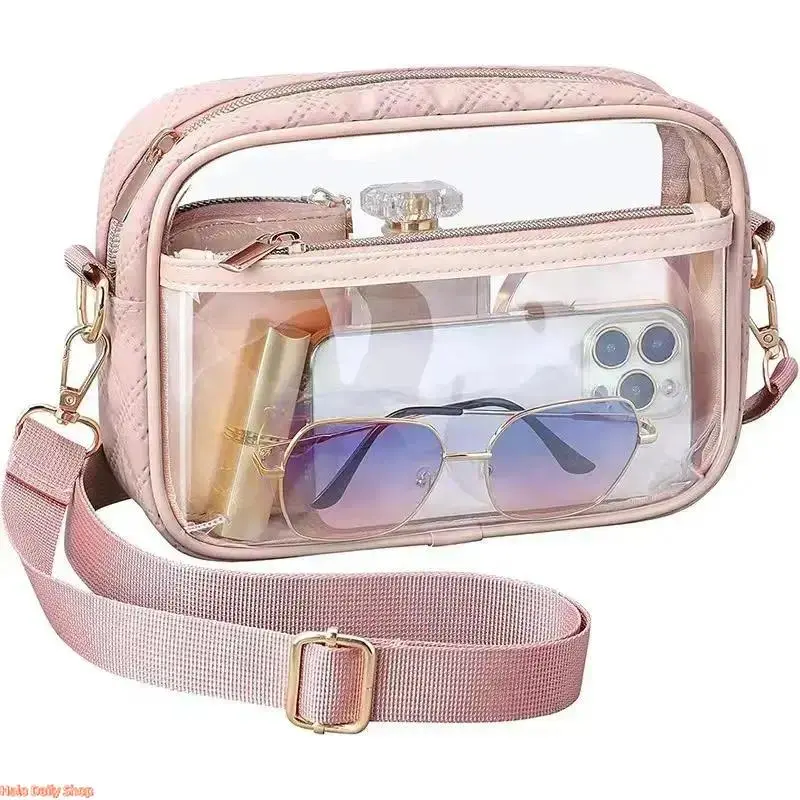 Unisex Fashionable Casual Crossbody Shoulder Bag - Translucent See-Through Messenger Bag with Adjustable Strap, Ideal for Concerts, Sports Events, Casual Trendy Bag, Chic Crossbody Bag