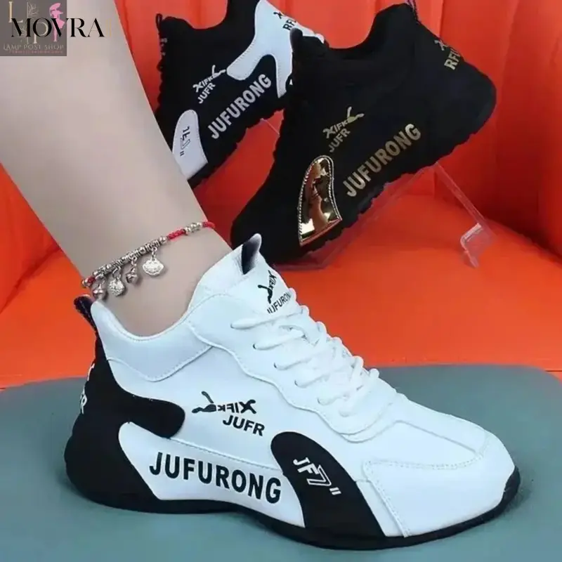 MOVRA1 Women's Lace-Up Platform Sneakers, Sports Footwear with Platform Sole for Walking, Designer Look Casual Shoes
