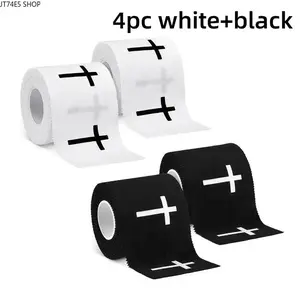 2 Pcs Cross Print Christian Athletic Tape 2in x 23ft, Cotton Faith Wrist Support Wrap for Soccer Football Baseball Boxing Gymnastics, Durable Sports Compression Tape, Religious Church Gift for Christian Athletes