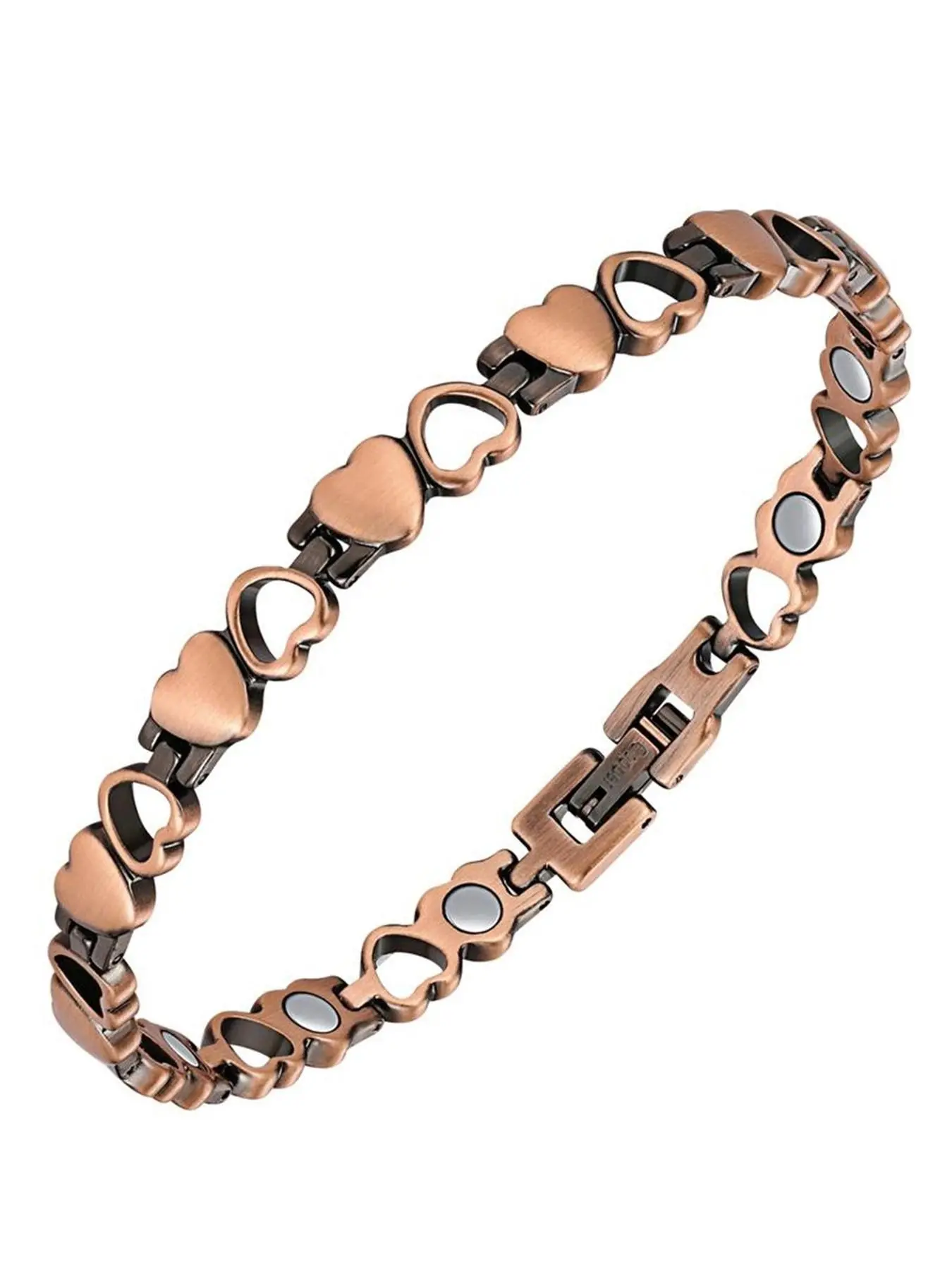 Women's Pure Copper Magnetic Bracelet for Arthritis, 99.99% Copper Heart Design, Ultra Strength Magnets for Pain Relief & Circulation, Ideal for Joint Support & Comfort, Great Gift for Mom, Grandma & Loved Ones, Copper Magnetic Bangle