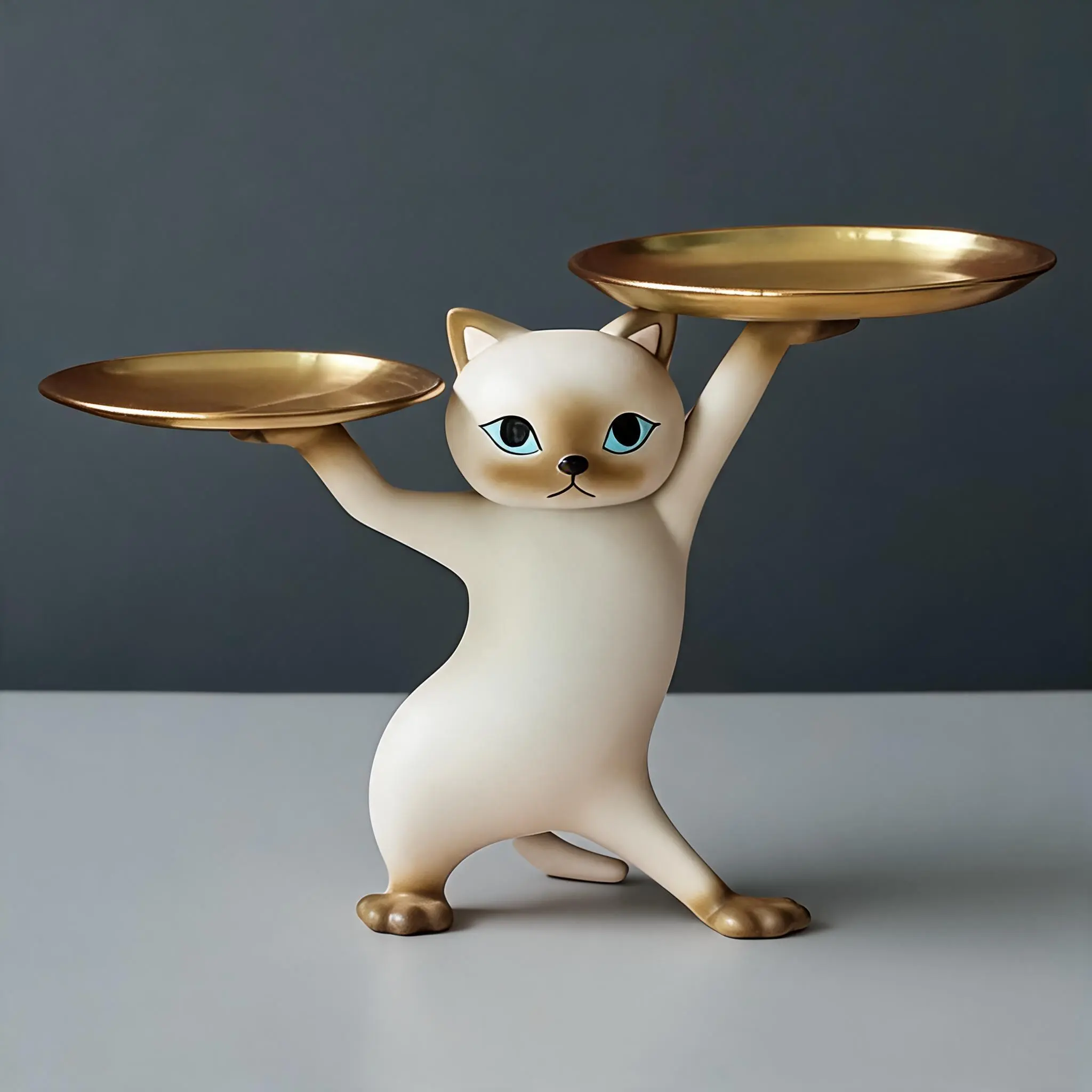 1 Counts Cat tray sculpture, Nordic resin material, bedroom entrance home office desk decoration accessories, key candy container storage sculpture, home decor, Desktop Statue, Resin Animal Sculptures, Statues For Home Decor, Decorative Figurines