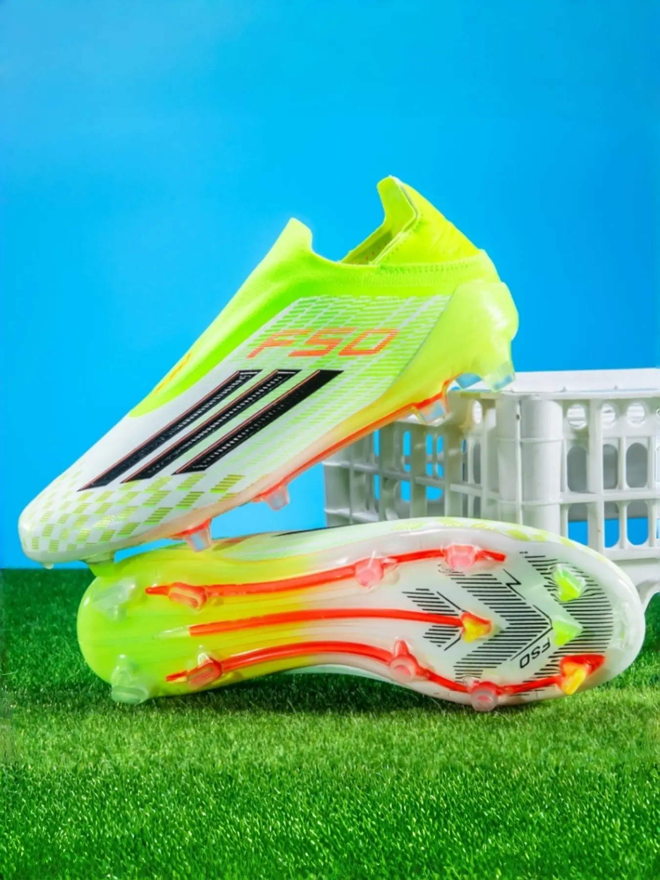 Men's X-F50 No-Lace Sports Football Shoes Soccer Cleats Yamal Style, Artificial Grass/turf Nails TF Fg Training Boots, Size 35-45, All Seasons