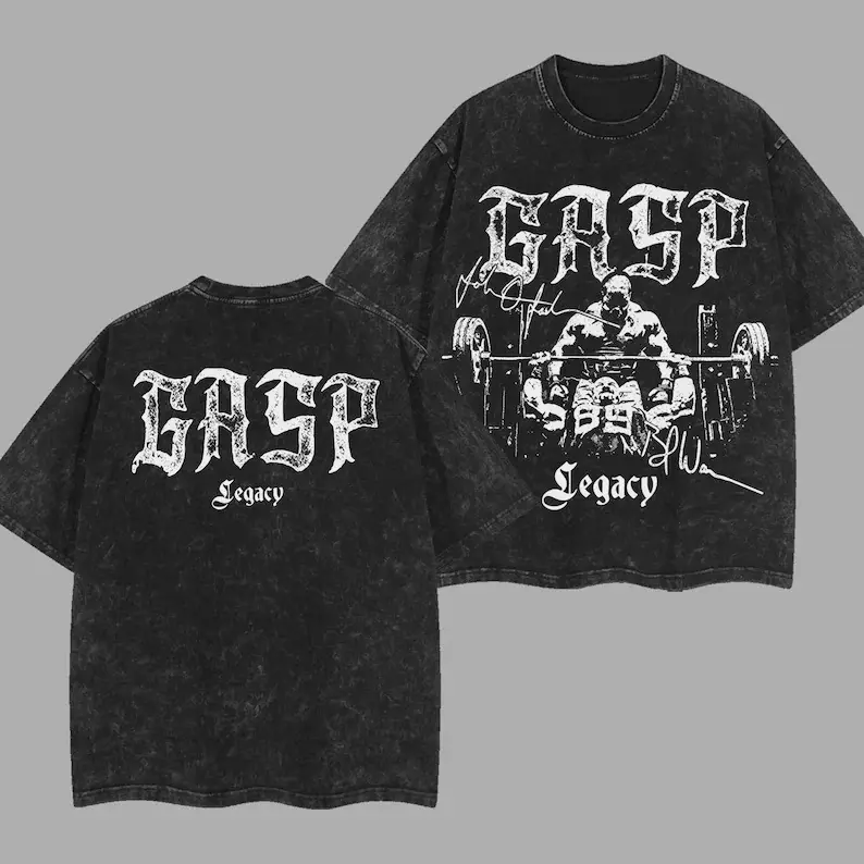 Men's Round Neck Short-Sleeve T-Shirt Clothes - Unisex Menswear Bodybuilding Art Print Crew Neck Tee, Hardcore Gym Bench Press Signature Design, for Outdoor Fitness, Daily Wear