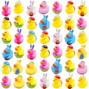 36 Pcs Easter Rubber Ducks,Baby Showers Accessories,Mini 2.16" Bunny Duckies Bath Toys  Kids Girls Boys Fun Bath Easter Basket Stuffers Eggs Fillers Party Favors Gifts(Easter)