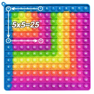 12x12 Times Table Learning Board Game, Press Bubbles for Multiplication Chart, Math Skills Practice, Educational Fidget Toy for Kids, Math Learning Tools