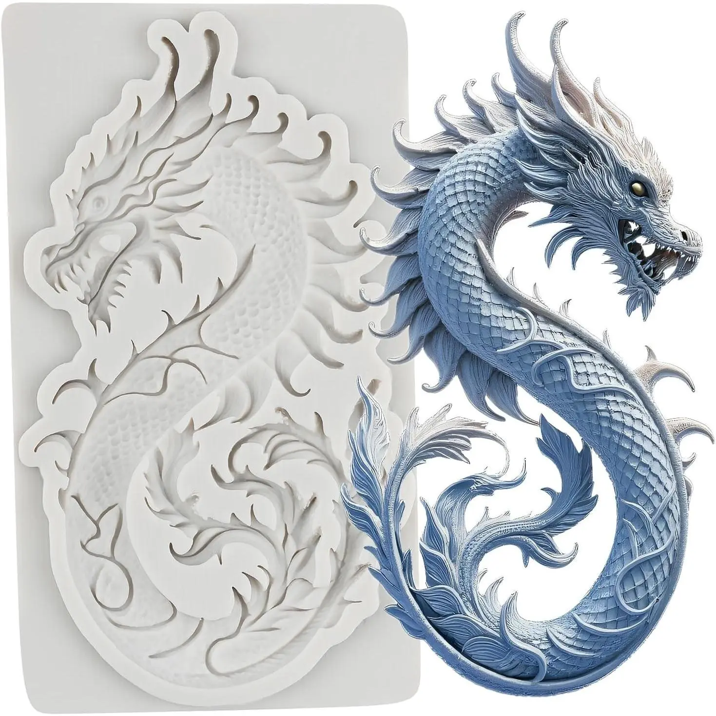 Dragon Polymer Clay Molds Dragon Silicone Resin Mold | DIY Crafts Epoxy Resin Casting Air Dry Polymer Clay Plaster Jewelry Making
