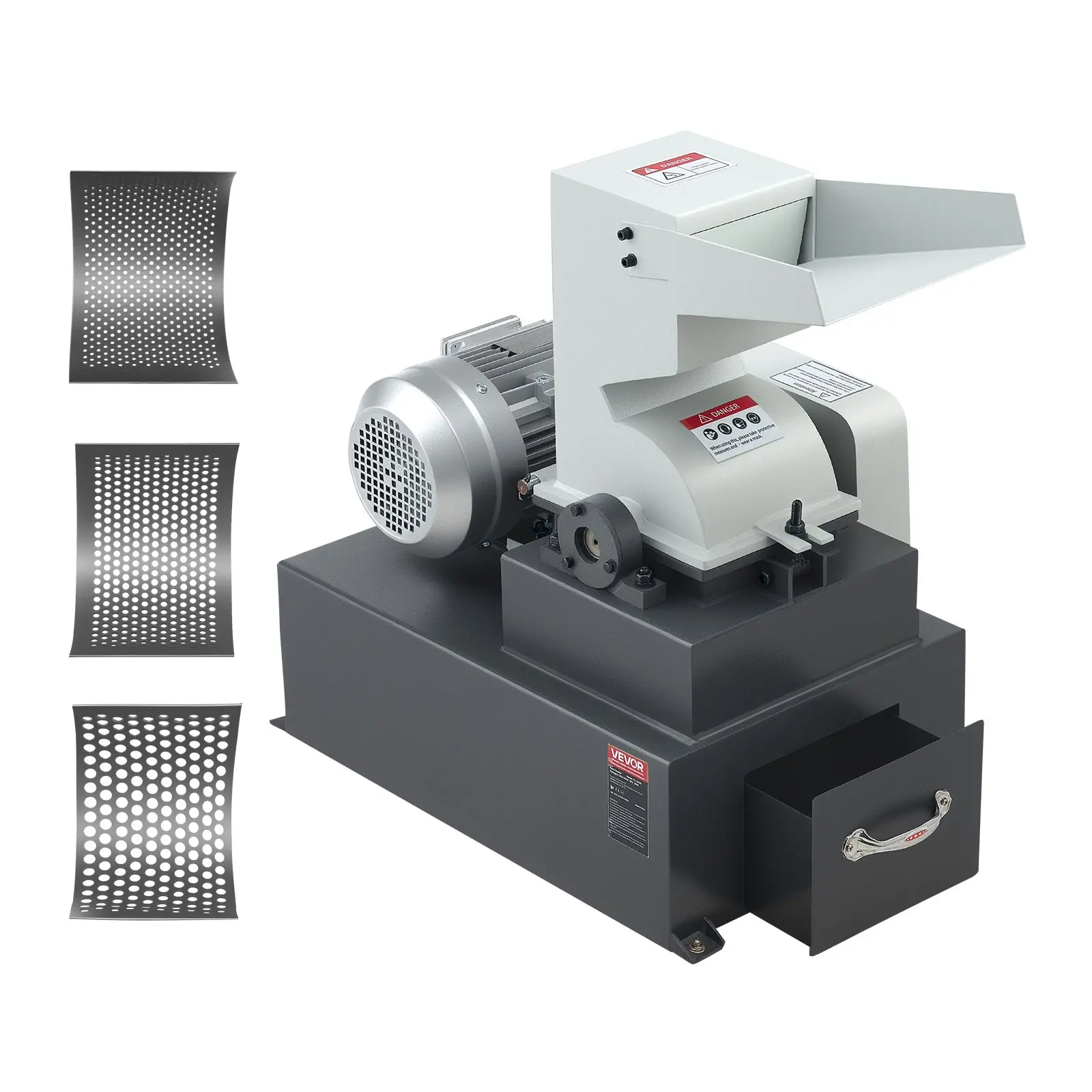 【Summerfinds】VEVOR High Capacity Rock Crushing Hammer Crusher, 3KW 220V Electric Shatter Grinder, 400-600 kg/h Capacity, Coal Milling Machine with 0.12/0.24/0.4 in Sieves Set, Glass Crusher
