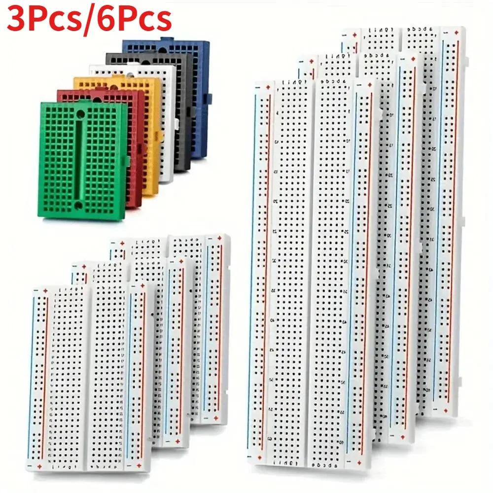 Colored Breadboard Kit Compact 830/400/170 Points Mb-102, Ideal for Arduino Raspberry Pi, Esp32, Stm32, Perfect for Circuit Design & Prototyping