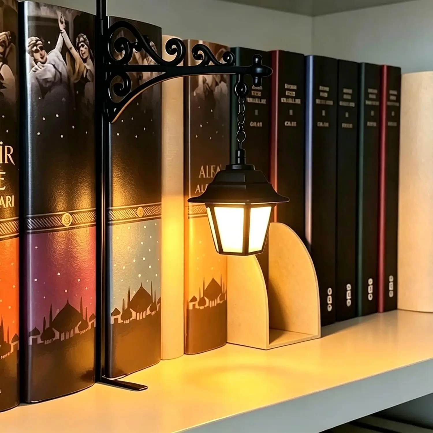 Library Lantern-Decorative Bookshelf Lighting, Library Lantern Mini Bookshelf Lamp, Reading Book Shelf Lights for Study Reading Corner Home Library, Unique Gift for Book Lovers, Indoor Decorative Light, Decorative Atmosphere Lighting