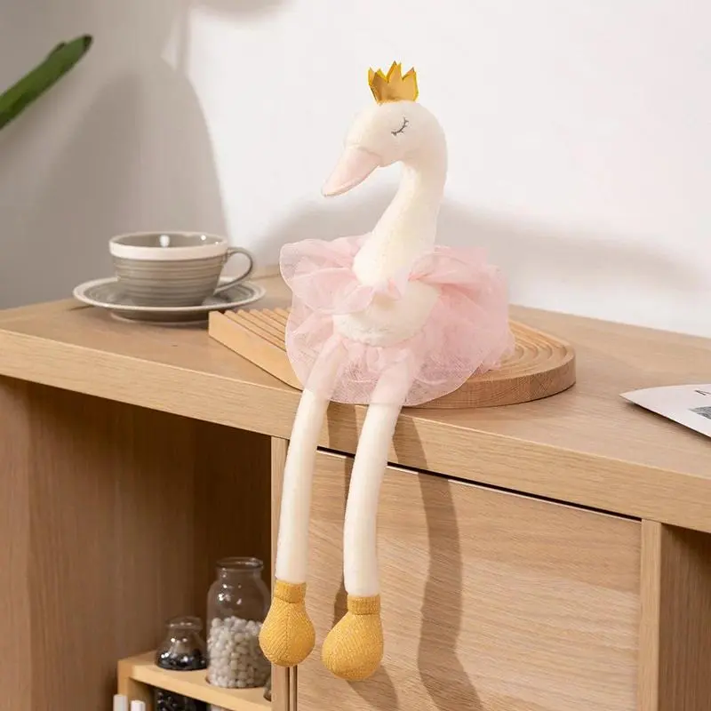 Unisex Kawaii Swan Plush Toy (1pc, 40/60cm) - PP Cotton Stuffed Soft Animal with Yarn Skirt, Ideal for Birthday Decorations, Apartment Decor